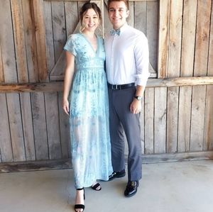 Altar'd State Lace Maxi Dress - Aqua